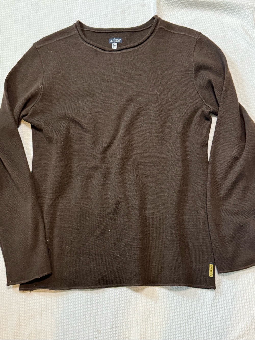 Armani jeans  Brown Long-Sleeve Knit Sweater made in Italy